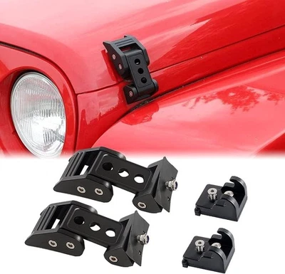 2x Kit de bloqueo de capó de metal para Jeep Wrangler JK JKU 2007-2017 Foto 1 de 4