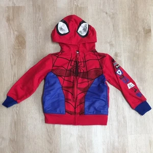 Spider-Man Kids Red & Blue Hoodie Full Zip Sweatshirt XS 4/5 - Picture 1 of 7