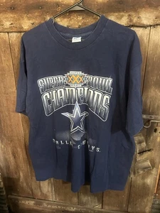 Vintage 1995 Dallas Cowboys Super Bowl Champions T Shirt XL Single Stitch NFL - Picture 1 of 6