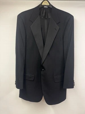 Traje de Esmoquin Burberry Vintage Para Hombre 42/44 Negro Pantalones Ajuste 34x31 2 Piezas Lana Foto 1 de 4