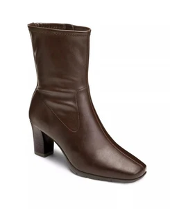 Aerosoles Women's Cinnamon Heeled Tailored Booties - Brown - Picture 1 of 5