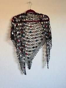 Unbranded Colorful Crochet Beaded Shawl Wrap One Size - Picture 1 of 6