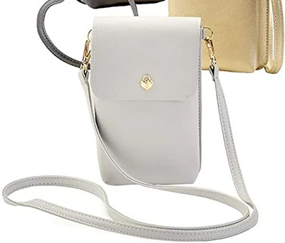 Bolso Bandolera AVENUE 9 Solapa Cartera Teléfono Celular Cartera Bolsa para Mujer (Plateado) Foto 1 de 3