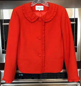 Chaqueta Blazer Corta Claudie Pierlot Roja Acanalada París Francia Francesa FR38 6 NUEVA SIN ETIQUETAS - Imagen 1 de 5