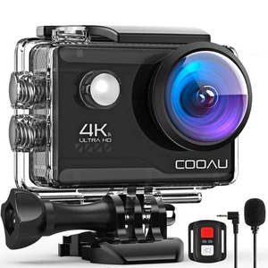COOAU Action Cam HD 4K 64MP WiFi Con Microfono Esterno Fotocamera Sott acqua 40M - Foto 1 di 24