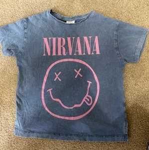 Nirvana Kids Band Tee T-shirt Smiley face Youth Size 7 Unisex - Picture 1 of 4