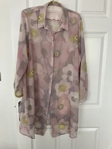 John Rocha Debenhams Long Chiffon Shirt/dress For Over Dress/troysers Size 18 - Picture 1 of 5