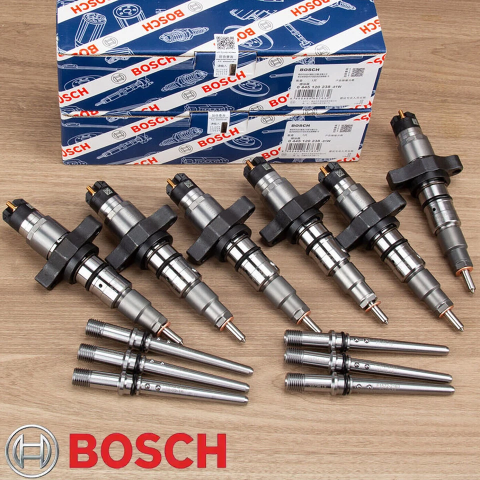 6Pcs OEM Bosch 0445120238 Fuel Injectors for 2004-2009 Dodge Ram 2500 3500 5.9L - Image 1 of 4