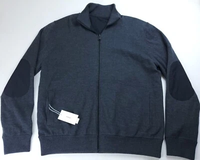 NWT Large VINCE Mens front zip sweater jacket wool nylon reversible gray black - Image 1 of 4
