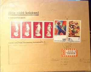 Beleg 1974 Einschreiben München-Neubiberg nach Berlin Satzbrief mit Zusatzfranka - Picture 1 of 1