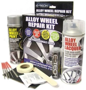E-Tech Car Alloy Wheel Refurbishment Repair Paint Lacquer Putty Full Kit- Silver - Picture 1 of 5