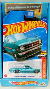 Hot Wheels 1975 Datsun Sunny Truck (B120) HYX36 HW Hot Trucks Green 6/10 SA3 - Picture 1 of 8