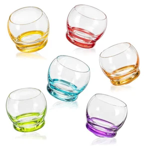 Lustige, bunte Cocktail- oder Wassergläser aus Kristallglas, Set 6x390ml - Bild 1 von 5