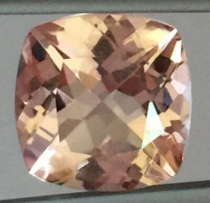 MORGANITE 7 MM CUSHION CUT SOFT PEACH COLOR ALL NATURAL VVS - Picture 1 of 1