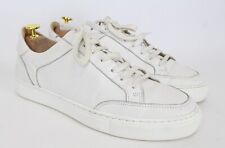 SUITSUPPLY Men Sneakers EU41 White Calfskin Leather Grained Low-Top Lace-Ups