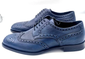 men's shoes Baldinini deer blue leather lace up - Picture 1 of 6