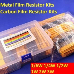 1/6W 1/4W 1/2W 1W 2W 3W Metal Film Resistor/Carbon Film Resistor Assortment Kits - Picture 1 of 21