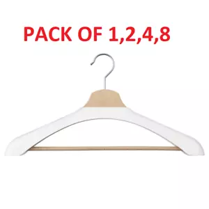 IKEA BUMERANG Shoulder Shape Hangers Natural Coat Shirt Hanger Wooden Strong NEW - Picture 1 of 5