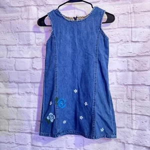 Gap youth Denim Dress with Bedazzled Flowers SZ S - Picture 1 of 6