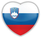 I Love Slovenia Glossy Heart Flag Car Bumper Sticker Decal - "SIZES"