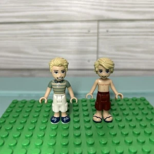LEGO Minifiguras Hombre Masón y James Boy Sin Camisa Playa Verano Chicos - Imagen 1 de 5