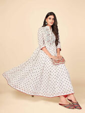 Beautiful printed Anarkali Flared Kurta Kurti Tunic Gown Dress for women size 36
