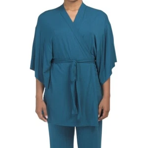 NEW! Lightweight Knit Teal Robe By Josie Natori/ Medium - Picture 1 of 3