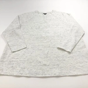 Maglione pullover girocollo J. Jill Plus 3X donna scollo a V grigio panna come nuovo - Foto 1 di 12