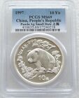 1997-SD Chiny Mała data Panda 10 Dziesięć juanów srebrna moneta 1 uncja PCGS MS69