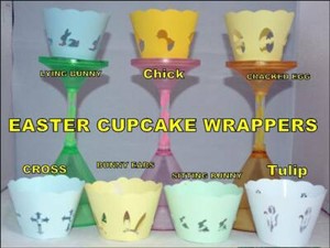  SRING EASTER EGG CHICK BUNNY THEME CUPCAKE WRAPPERS x 12    GREAT VALUE
