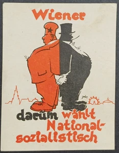 PROPAGANDA rare old WW2 label stamps wiener should choose a National Socialist - Picture 1 of 2