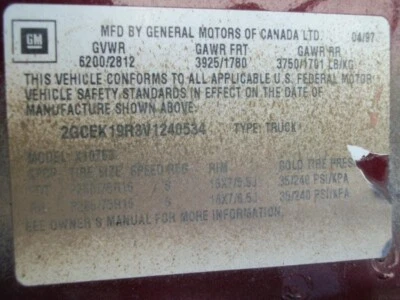 Conjunto de luz de estacionamiento/señal de giro usado se adapta a: Chevrolet 1500 1997 pickup Park Foto 1 de 4