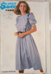 SIMPLICITY 7288 Vintage 80er Kleid Blouson Pullover Rüschen ungeschnitten Muster 12 14 16 - Bild 1 von 4