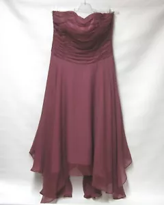 MONSOON MULBERRY LUXURY 100% SILK OVERLAY HANDKERCHIEF FLOATY DRESS LINED UK 14 - Picture 1 of 4