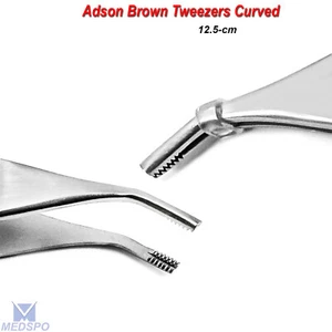 Adson Brown Tissue Thumb Tweezer Curved Dressing Forceps Surgical Instruments CE - Picture 1 of 5