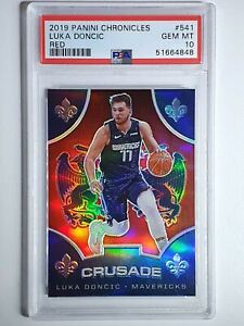 2019 Chronicles Luka Doncic #541 Crusade RED Prizm - PSA 10 (POP 12)