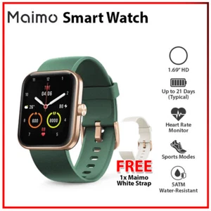 Maimo Smart Watch 1.69" 5ATM 2.5D HD LCD Bluetooth Android iOS Smartwatch GREEN - Picture 1 of 10