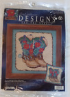 Leisure Arts 5811 Cowboy Boots Kit Floss Needlepoint Designs for the Needle  NEW