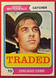 1974 Topps George Mitterwald Traded #249T (Cubs) Near Mint - Picture 1 of 2