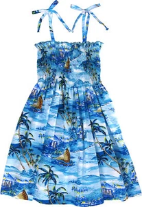 Islanders Girl's Hawaiian Smocked Dress - Picture 1 of 2