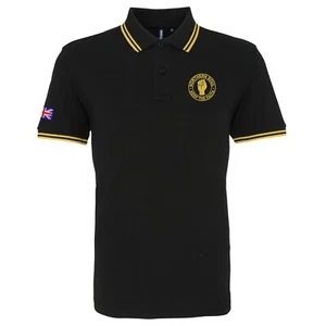 Men's Northern Soul Tipped Polo Shirt With Embroidered Fist Logo. Mod, Retro. - Picture 1 of 16