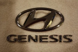 2009 2010 2011 2012 2013 2014 Hyundai Genesis Rear Trunk Deck Lid Chrome Emblems - Picture 1 of 1