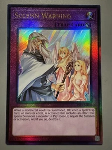 YUGIOH SOLEMN WARNING (TRAP) ASIA ENGLISH EDITION ES01-AE068 ULTIMATE RARE - Picture 1 of 3