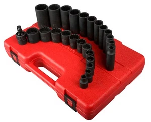 SUNEX TOOLS 3326 3/8-Inch Drive 12-Point SAE Impact Socket Set 25-Piece - Picture 1 of 2