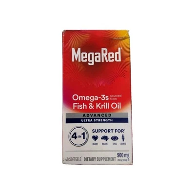 MegaRed Advanced 4 in 1 Concentrated Omega-3 Fish & Krill Oil Exp 02/2027 - Image 1 of 2