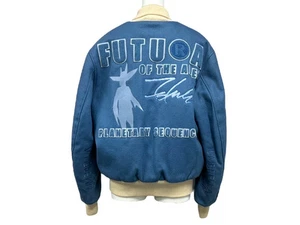 A Bathing Ape Futura Stadium Jacket Blue Wool Nylon Used - Picture 1 of 8
