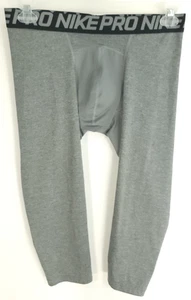 Nike Pro Tights Men's XL Gray Athletic 3/4 Base Layer Compression 703082-091 - Picture 1 of 12
