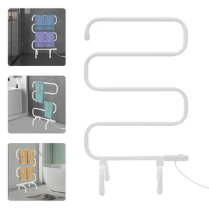 Electric Heated Towel Rack Warmer S Type Carbon Steel Bars Drying Rack Bathroom - Picture 1 of 18