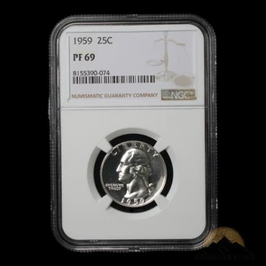 1959 Washington Proof Silver Quarter 25C - NGC - PF69 - Philadelphia - Picture 1 of 2