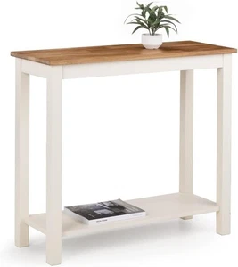 Stylish Oak Console Table 90x30x80cm with Shelf for Entryway & Living Room - Picture 1 of 12